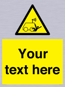 Custom warning run over by operator controlled machine